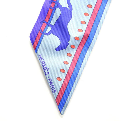 Hermes Silk Sequences Twilly Scarf Bleu Glacier 4 of 5