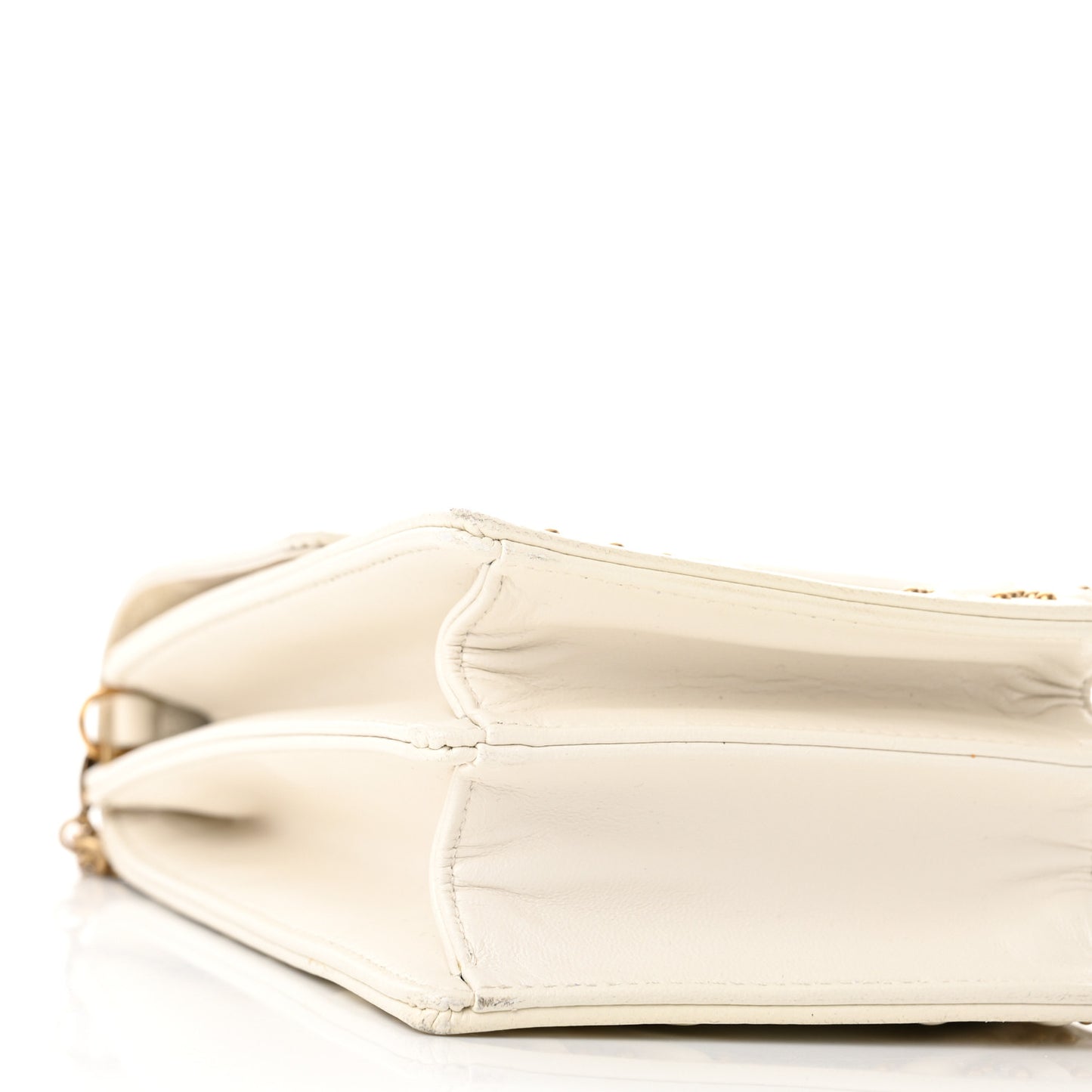 Lambskin Studded Vertical Diorama White