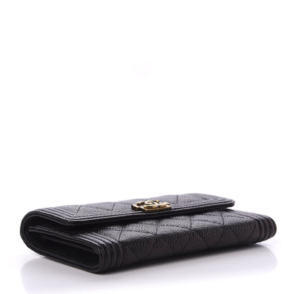 Chanel Caviar Quilted Small Boy Flap Wallet Black 4 of 8