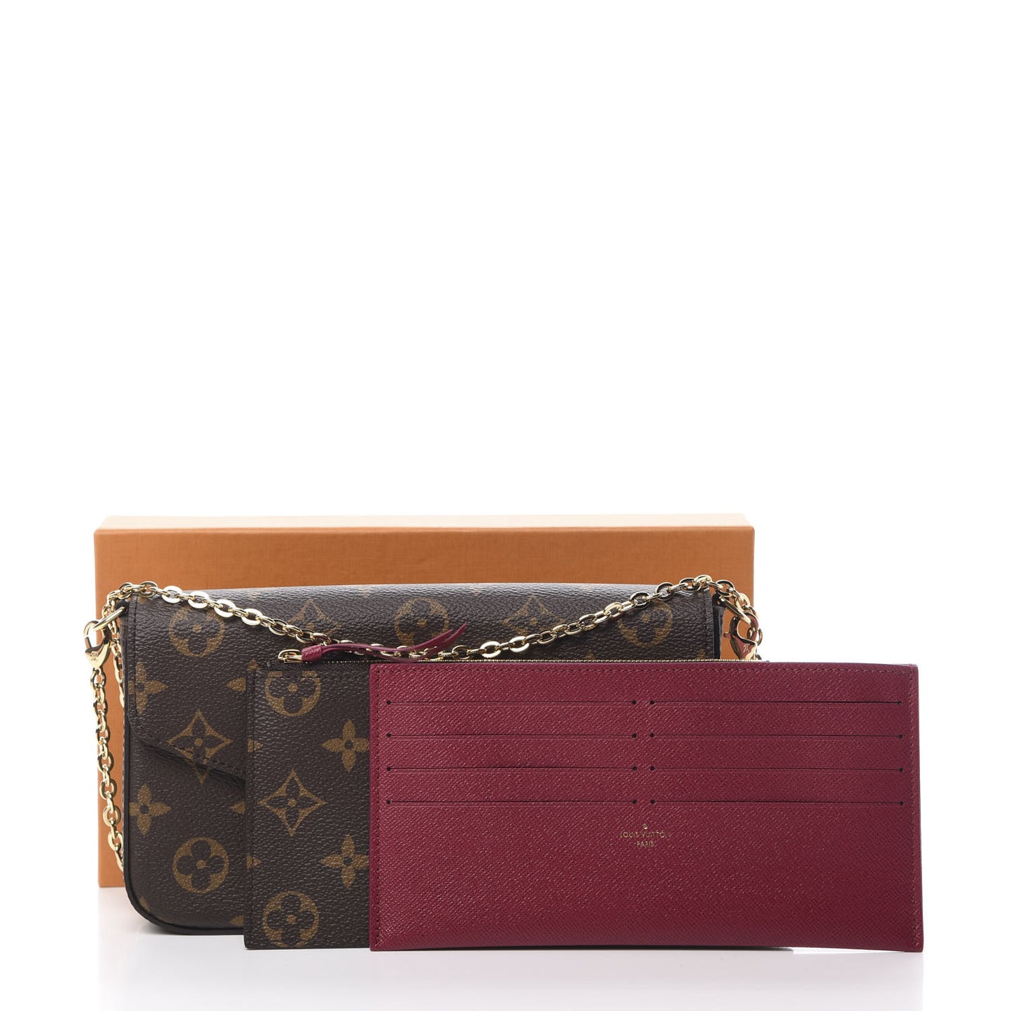 Monogram Pochette Felicie Chain Wallet Fuchsia