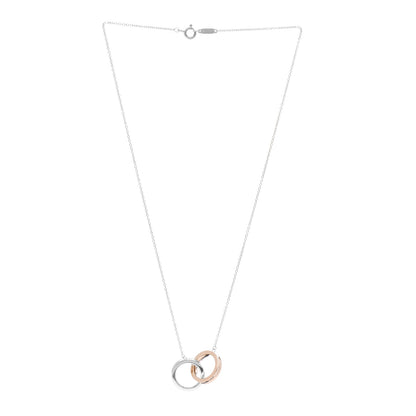 Tiffany Sterling Silver Rubedo 1837 Interlocking Circles Pendant Necklace 3 of 4