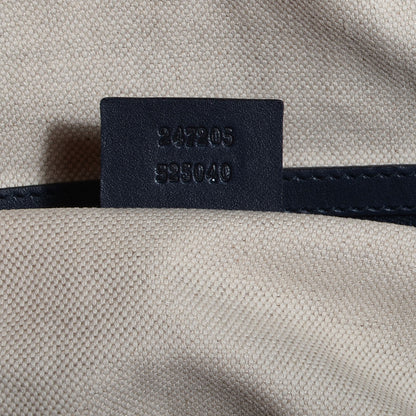 Gucci Monogram Selleria Calfskin Vintage Web Medium Boston Beige Blue 17 of 28