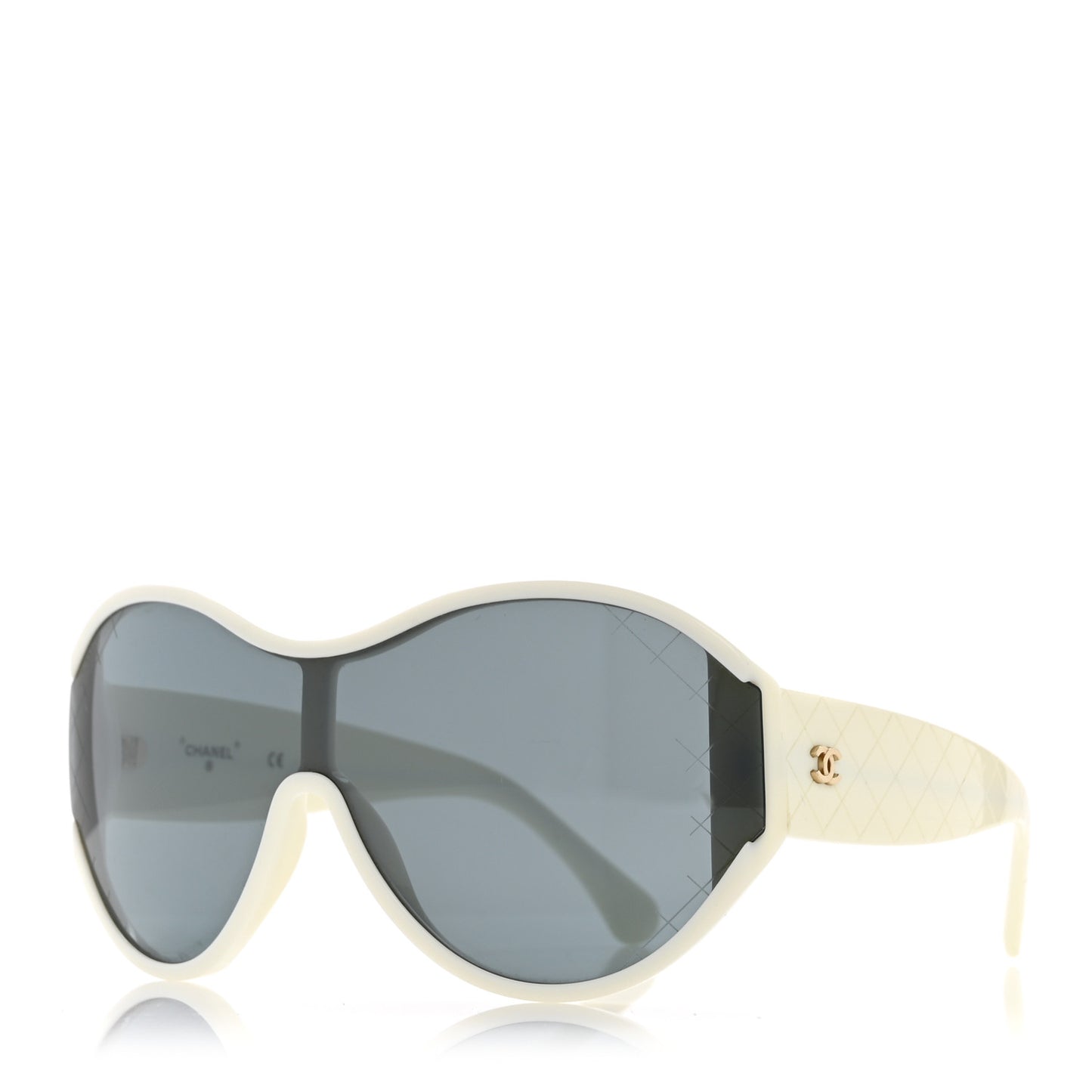 Acetate Shield Sunglasses 71476-A White