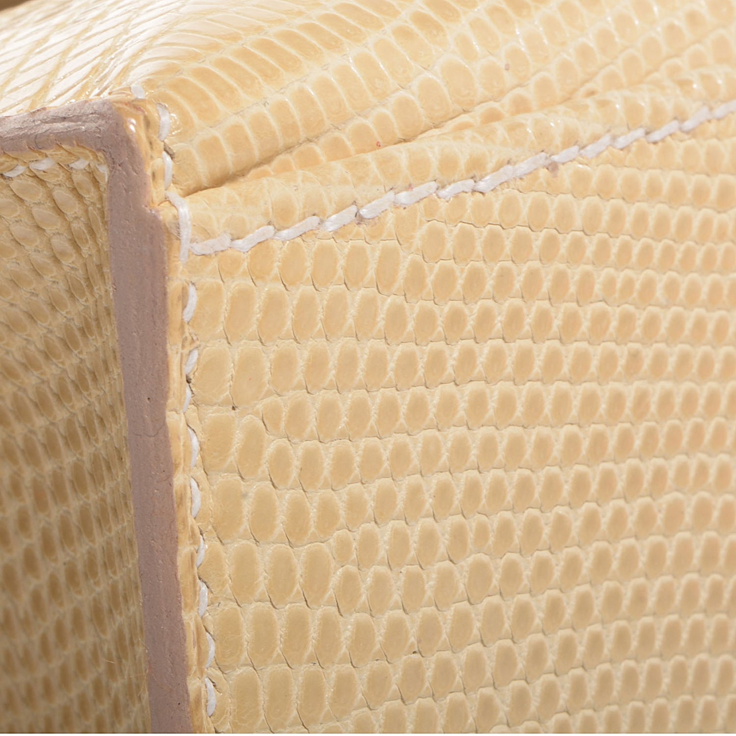 Lizard Kelly Pochette Clutch Beige