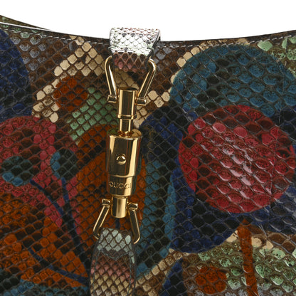 Gucci Snakeskin Calfskin Small Jackie 1961 Hobo Beige Multicolor 11 of 12