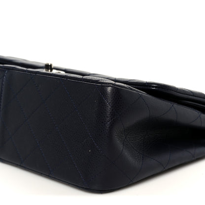 Chanel Caviar Quilted Jumbo Double Flap Navy Blue 11 of 12
