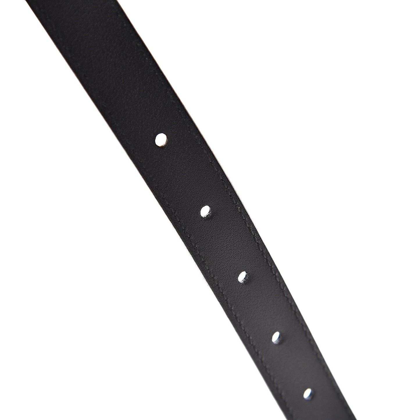 Calfskin Pearl Double G 20mm Belt 75 30 Black Cream