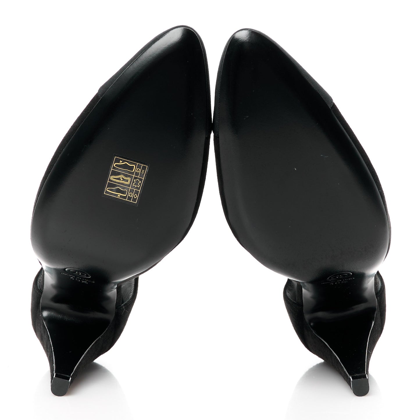 Suede Calfskin Grosgrain Cut Out Pumps 40.5 Black