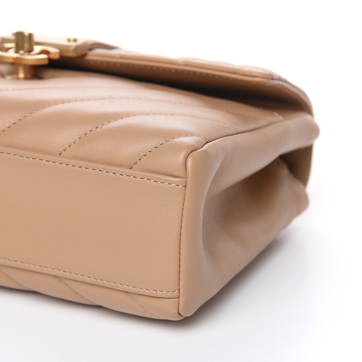 Calfskin Quilted Chevron In The City Bag Beige