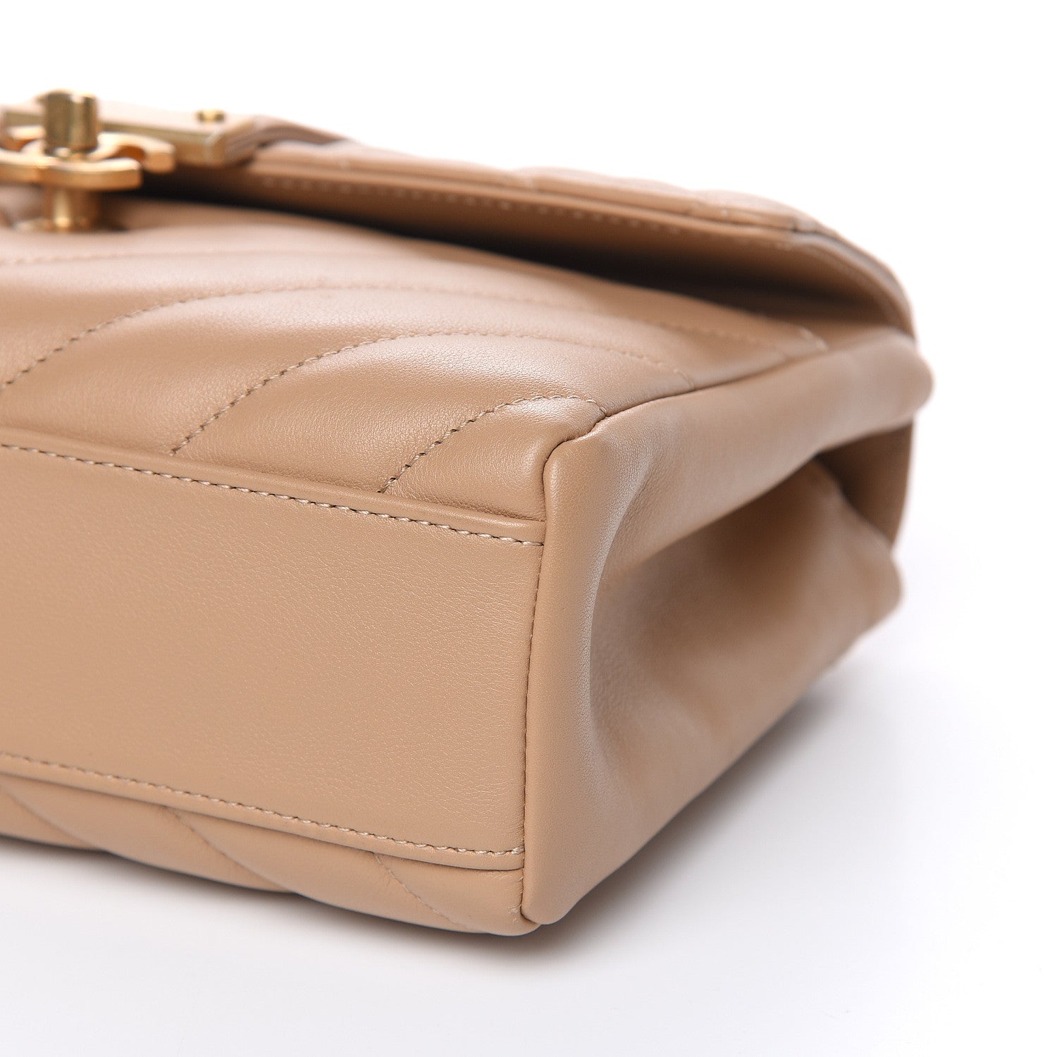 Chanel Calfskin Quilted Chevron In The City Bag Beige 11 of 11