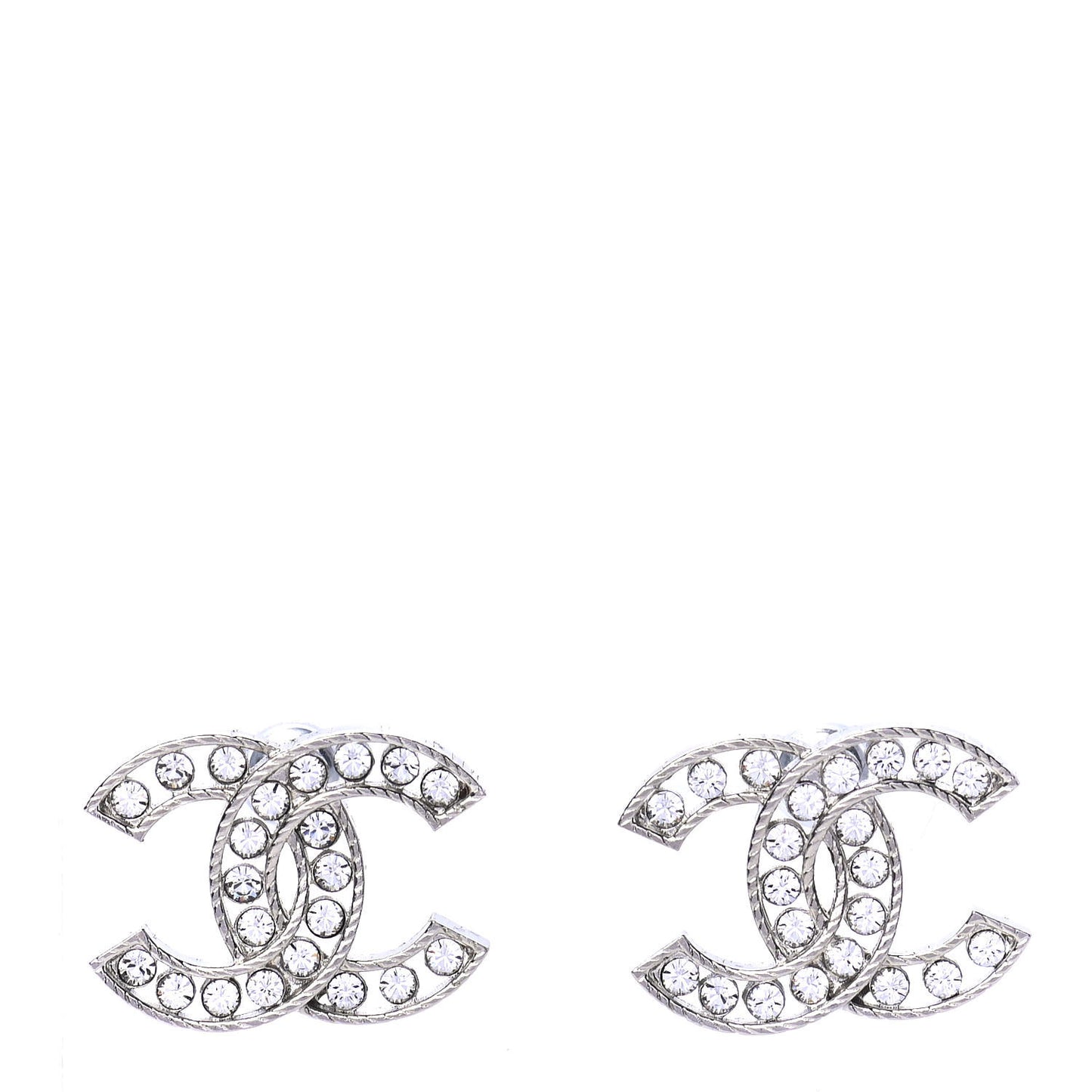 Crystal CC Earrings Silver