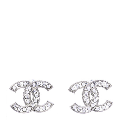 Chanel Crystal CC Earrings Silver 1 of 4