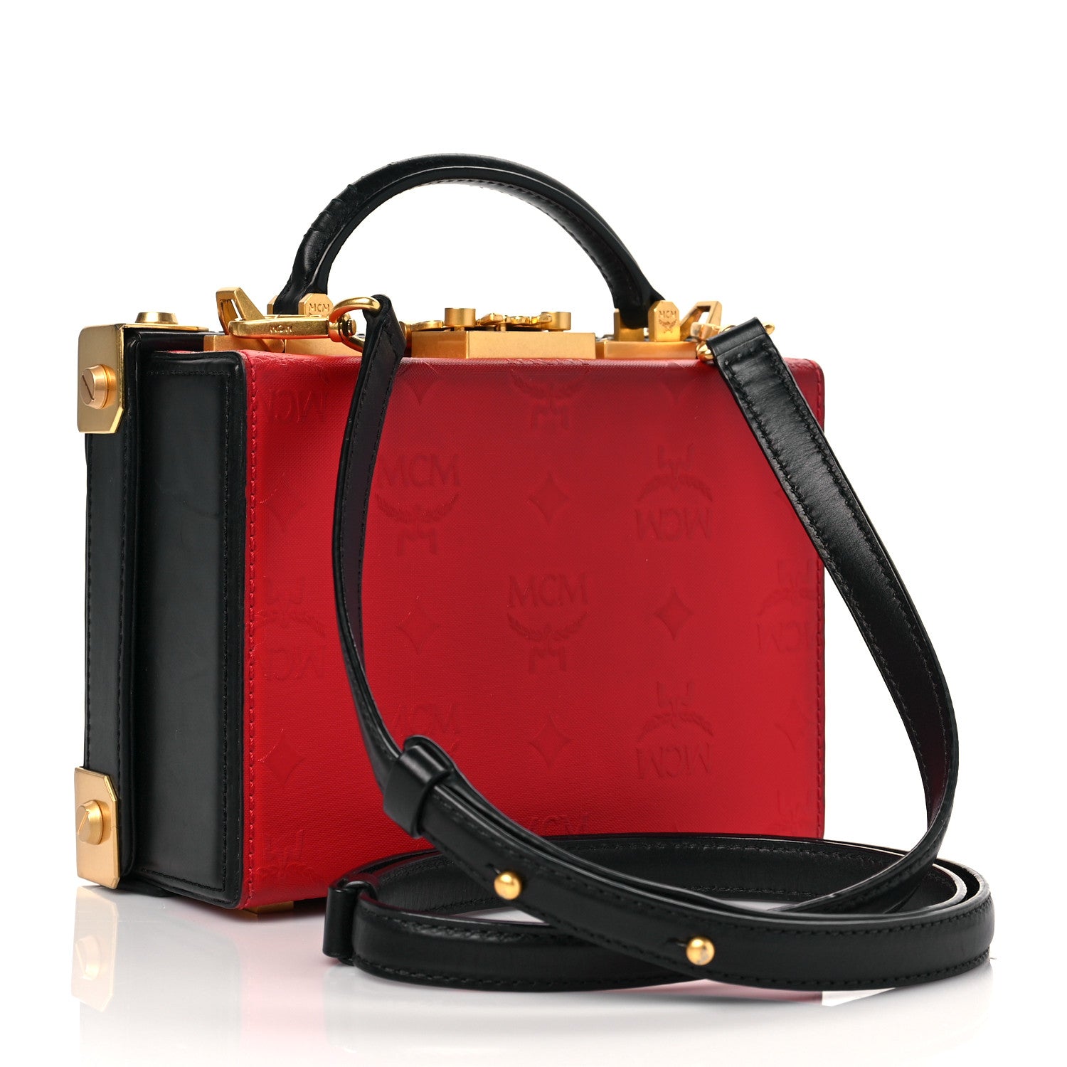 MCM Odeon Calfskin Small Berlin Crossbody Red 2 of 11