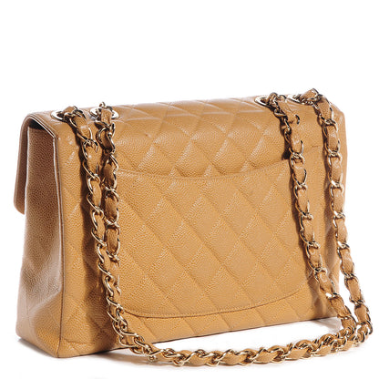 Chanel Caviar Jumbo Single Flap Beige 3 of 9
