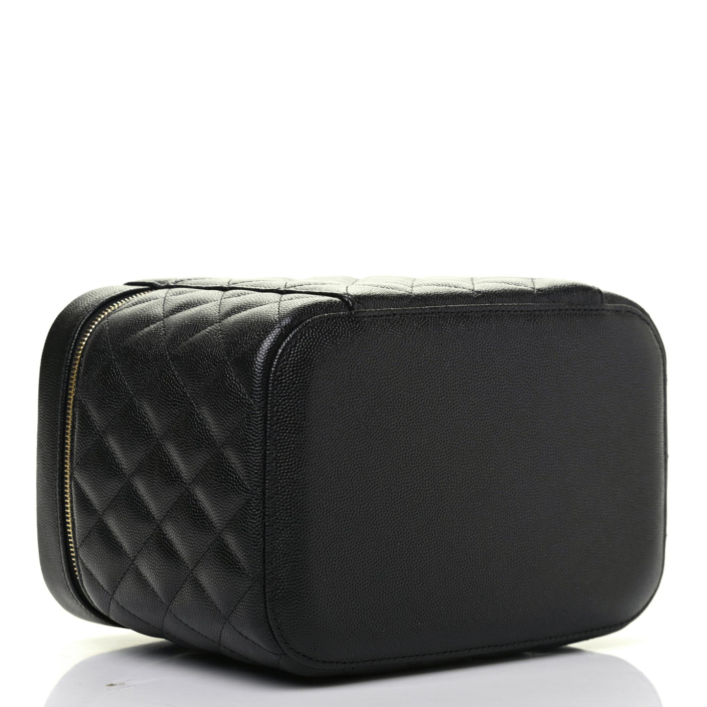 Caviar Quilted Large Vanity Pouch Black
