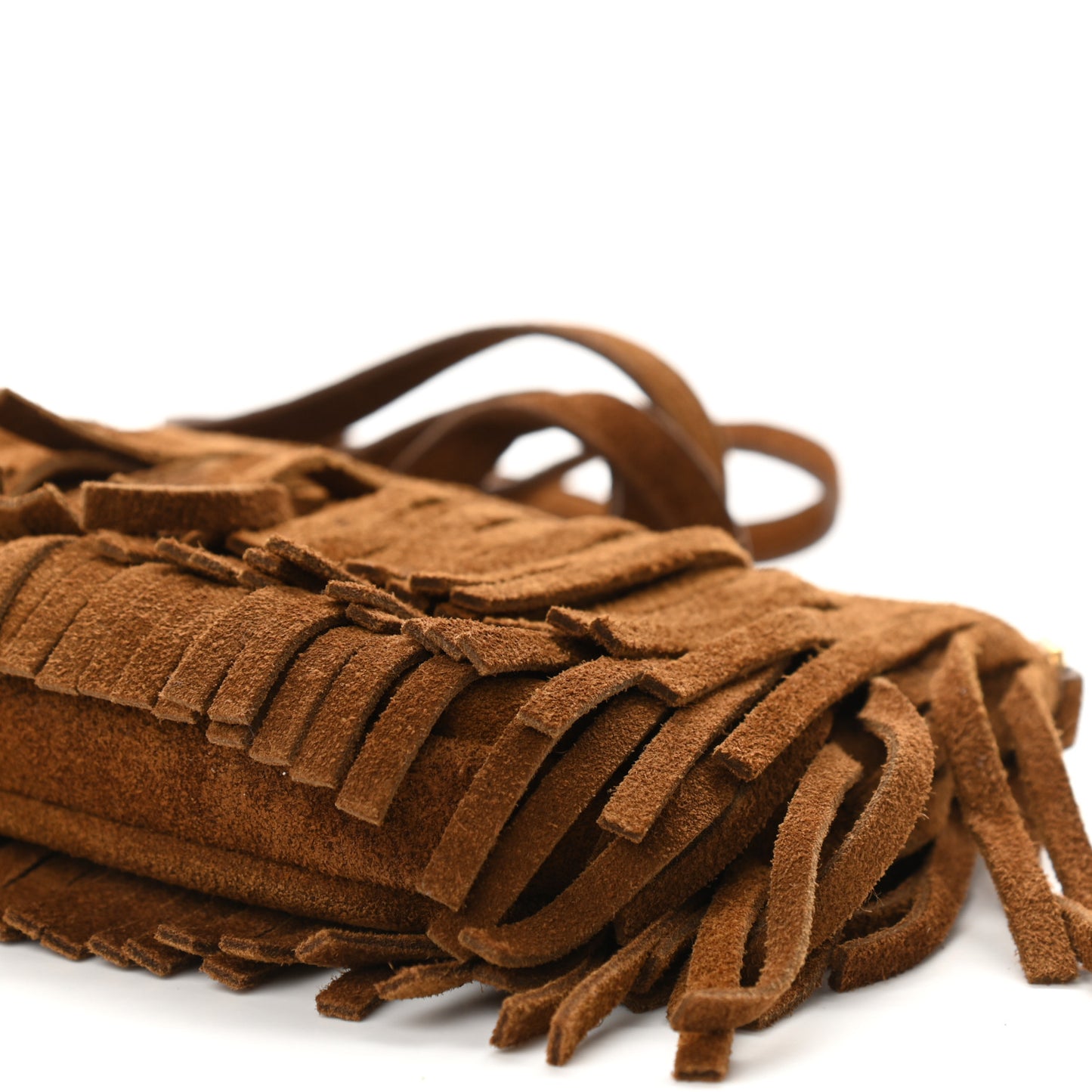 Suede Fringe Crossbody Light Ocre