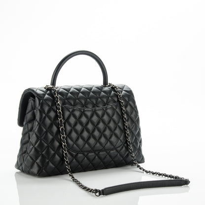 Chanel Caviar Quilted Medium Coco Handle Flap Black 3 of 7