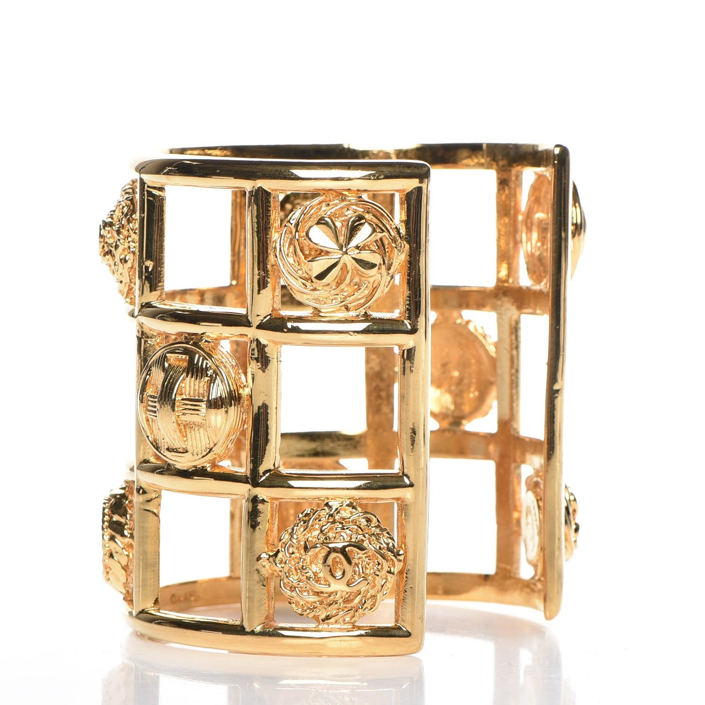 Metal CC Clover Cuff Gold