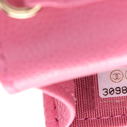 Chanel Caviar Quilted Crystal CC Airpods Pro and Phone Case With Chain Pink 7 of 9