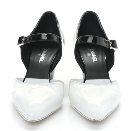 Chanel Patent Calfskin CC Pumps 36 White Black 2 of 8