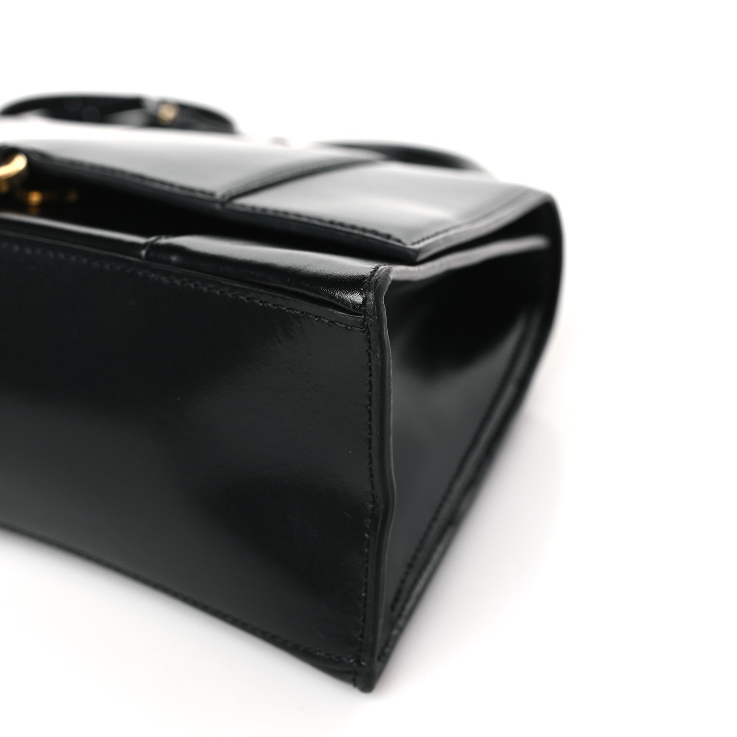 Balenciaga Shiny Box Calfskin Medium Hourglass Top Handle Bag Black 9 of 10