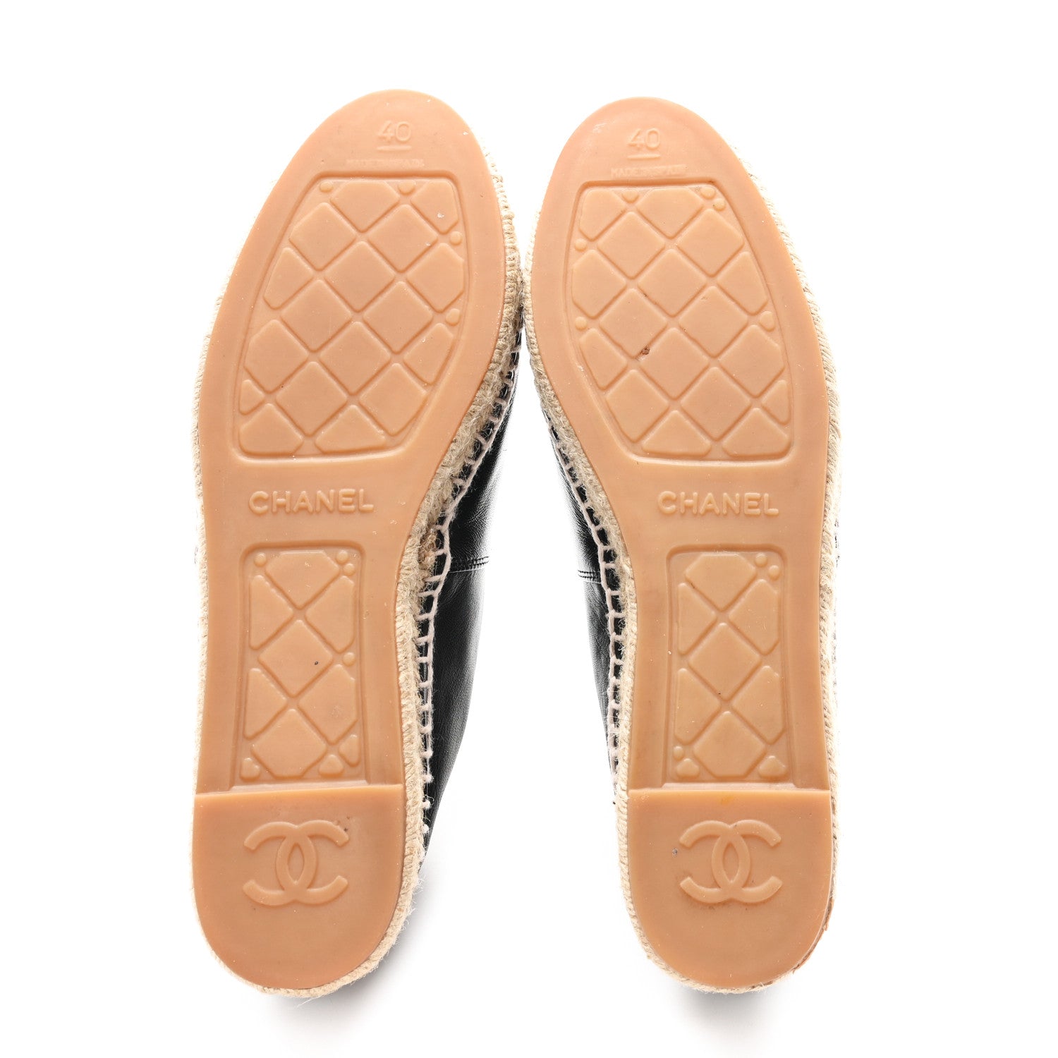Chanel Lambskin CC Espadrilles 40 Black 6 of 10