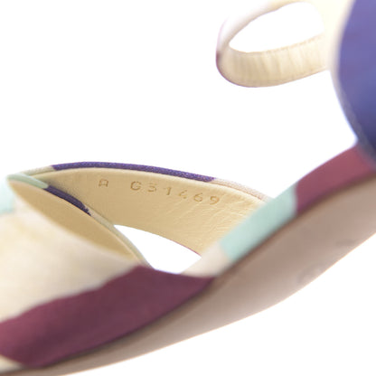 Chanel Fabric Camellia Embossed Sandals 38.5 Multicolor 7 of 8