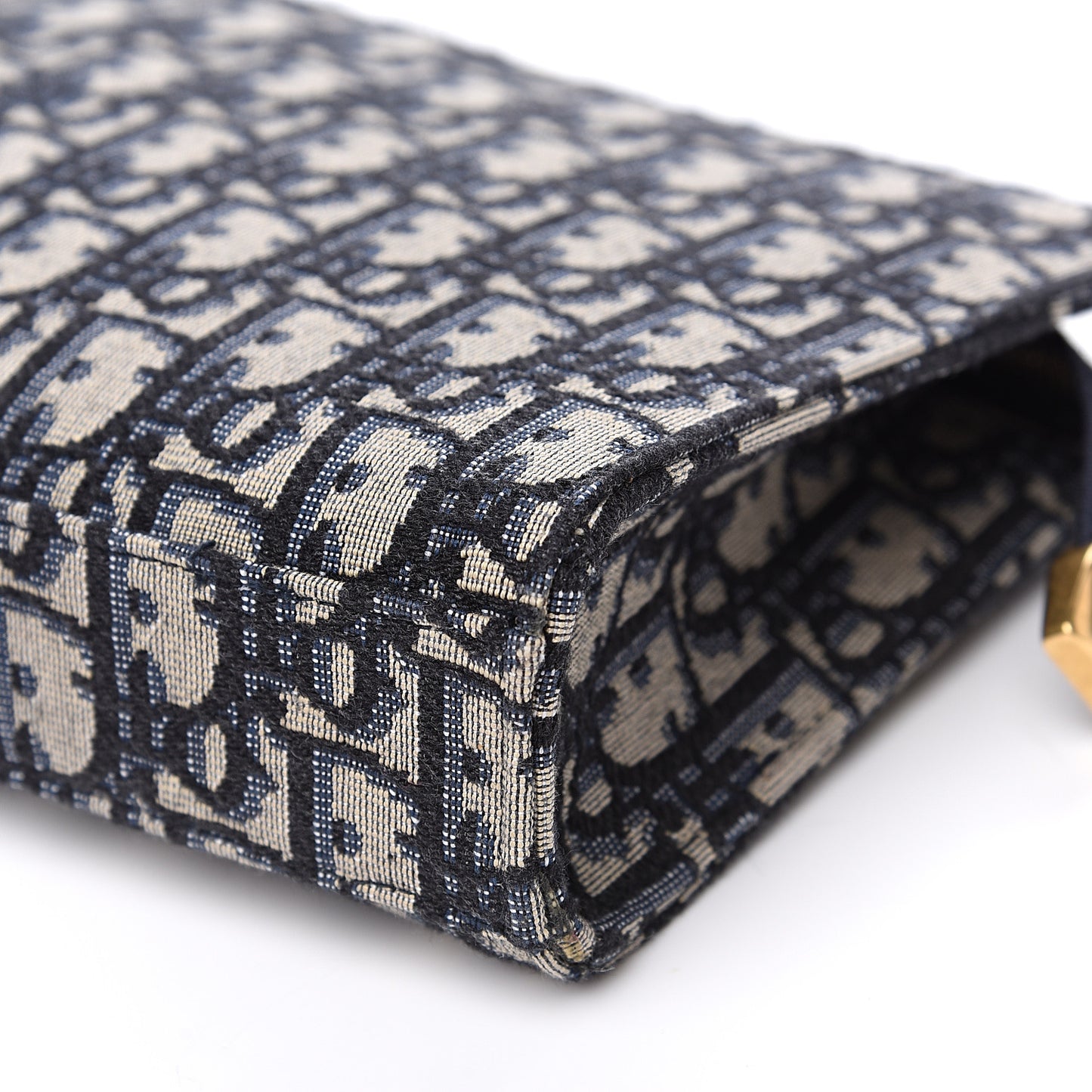 Oblique Zipped Pouch Clutch Blue