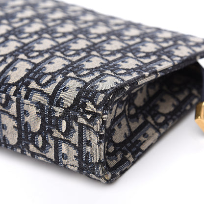 Christian Dior Oblique Zipped Pouch Clutch Blue 7 of 8