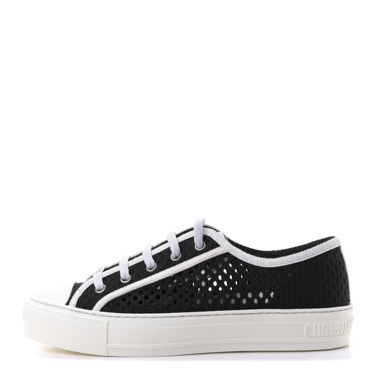 Christian Dior Resille Embroidered Walk'N'Dior Low Top Sneakers 38.5 Black 1 of 4