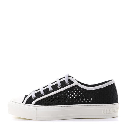 Christian Dior Resille Embroidered Walk'N'Dior Low Top Sneakers 38.5 Black 1 of 4