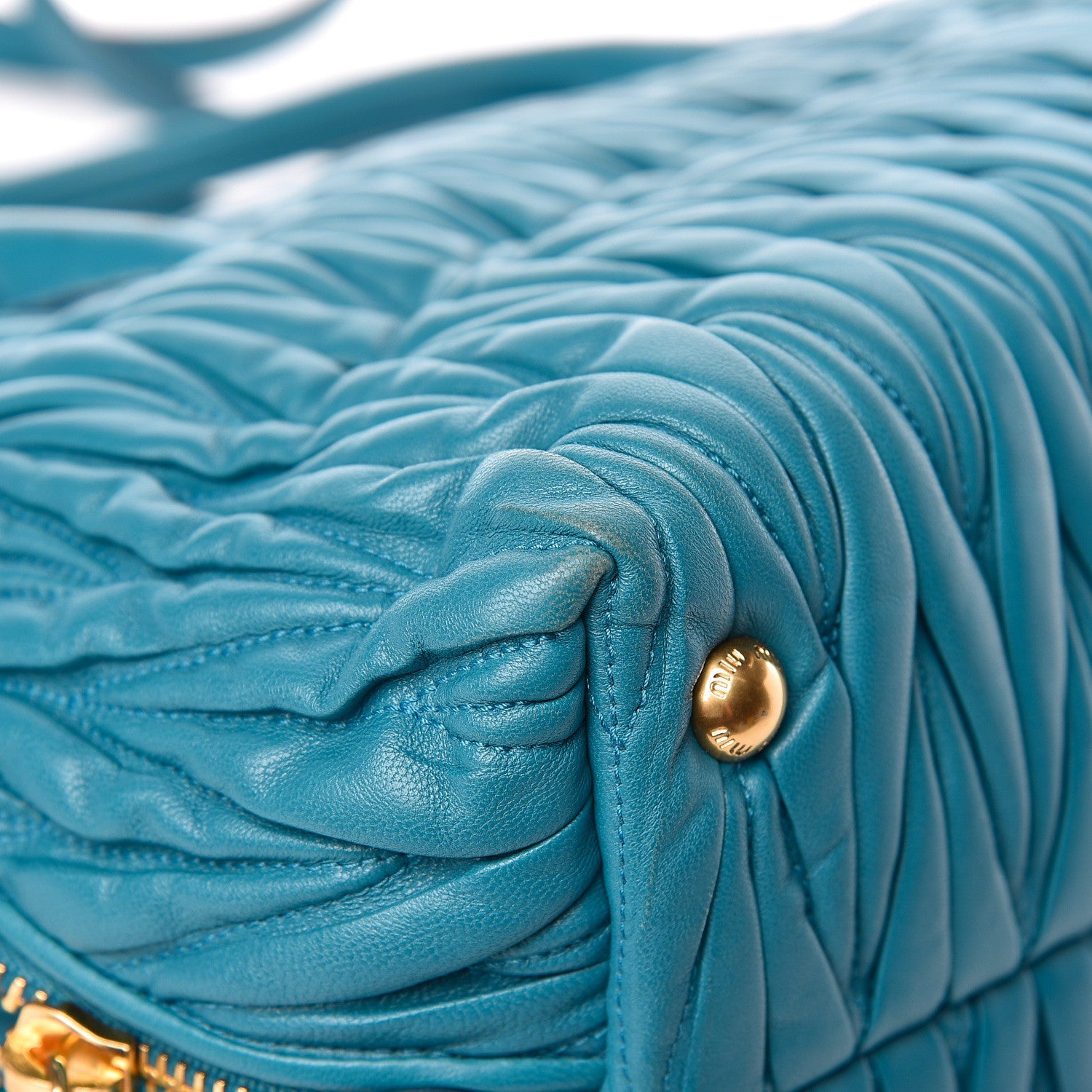 Miu Miu Nappa Matelasse Zip Tote Laguna 10 of 14