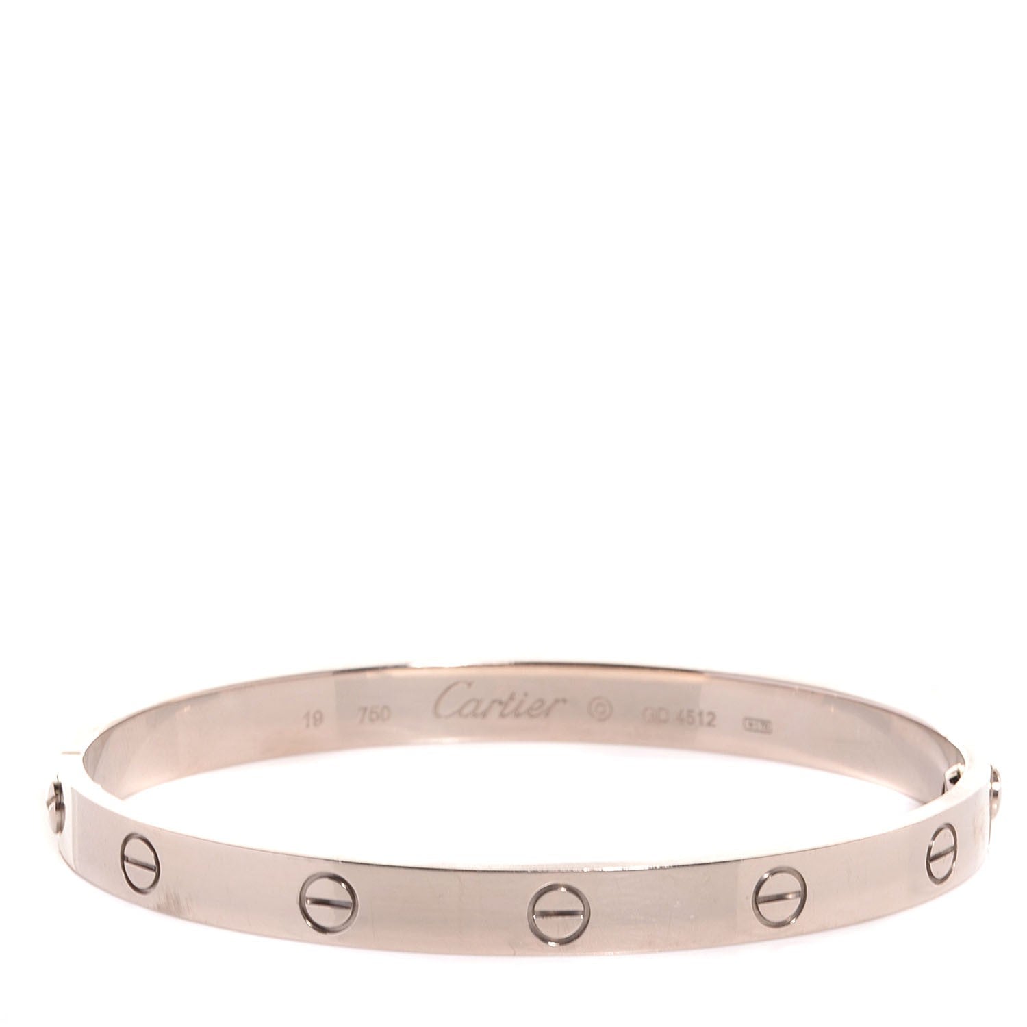 Cartier 18K White Gold LOVE Bracelet 19 1 of 6
