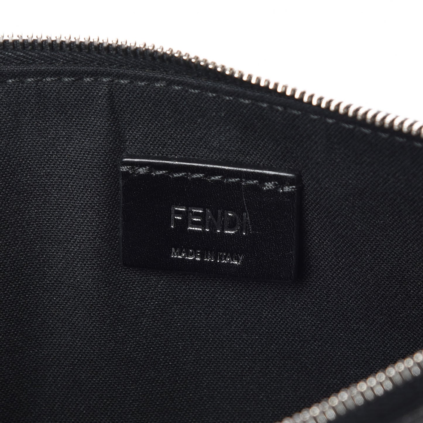 Vitello Elite Mink Fur Studded Karlito Zip Pouch Black