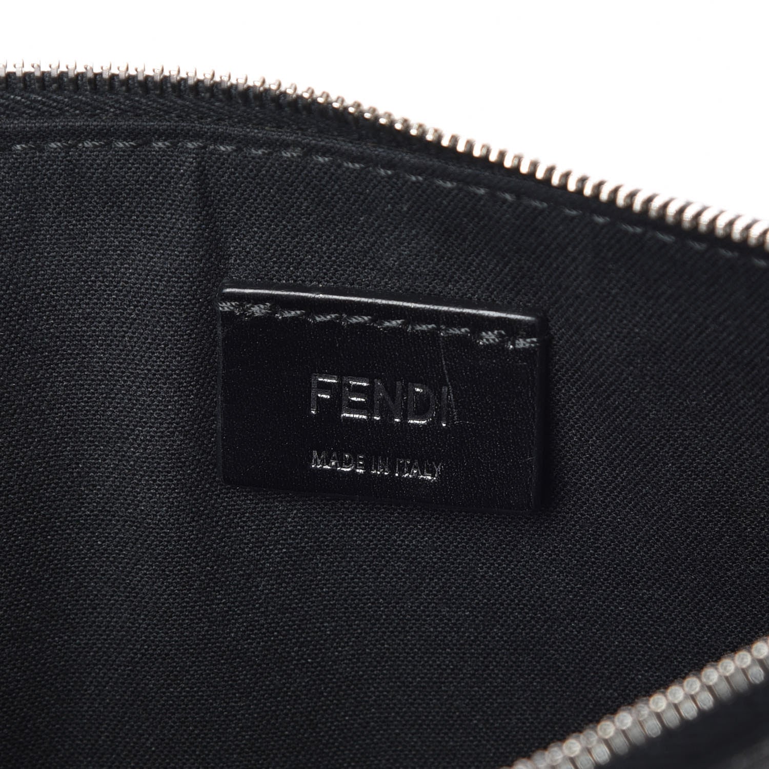 Fendi Vitello Elite Mink Fur Studded Karlito Zip Pouch Black 6 of 8