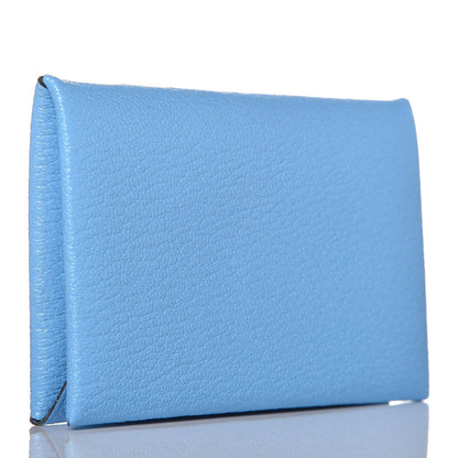 Hermes Chevre Mysore Calvi Card Case Bleu Celeste 3 of 8
