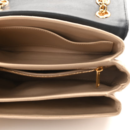 Celine Calfskin Quilted Medium C Bag Black Beige 5 of 12