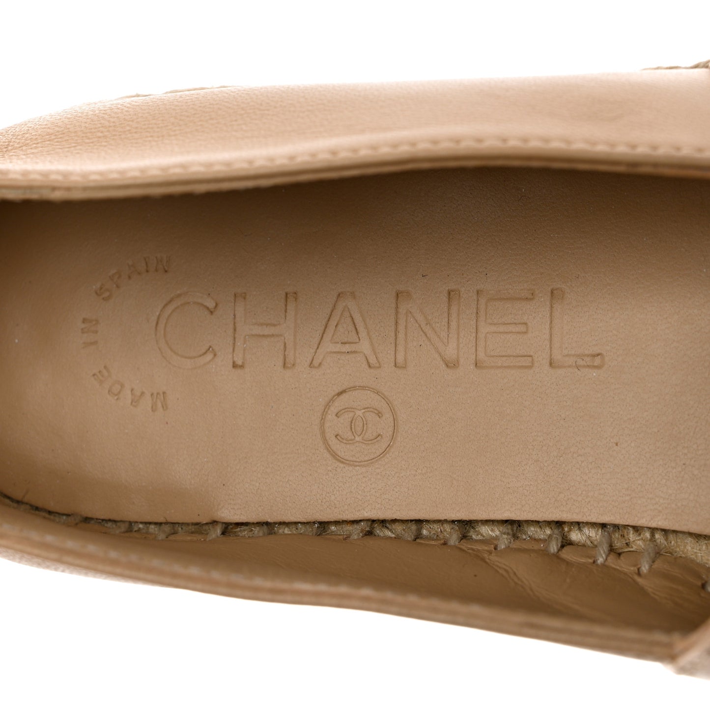 Lambskin CC Espadrilles 35 Beige Black