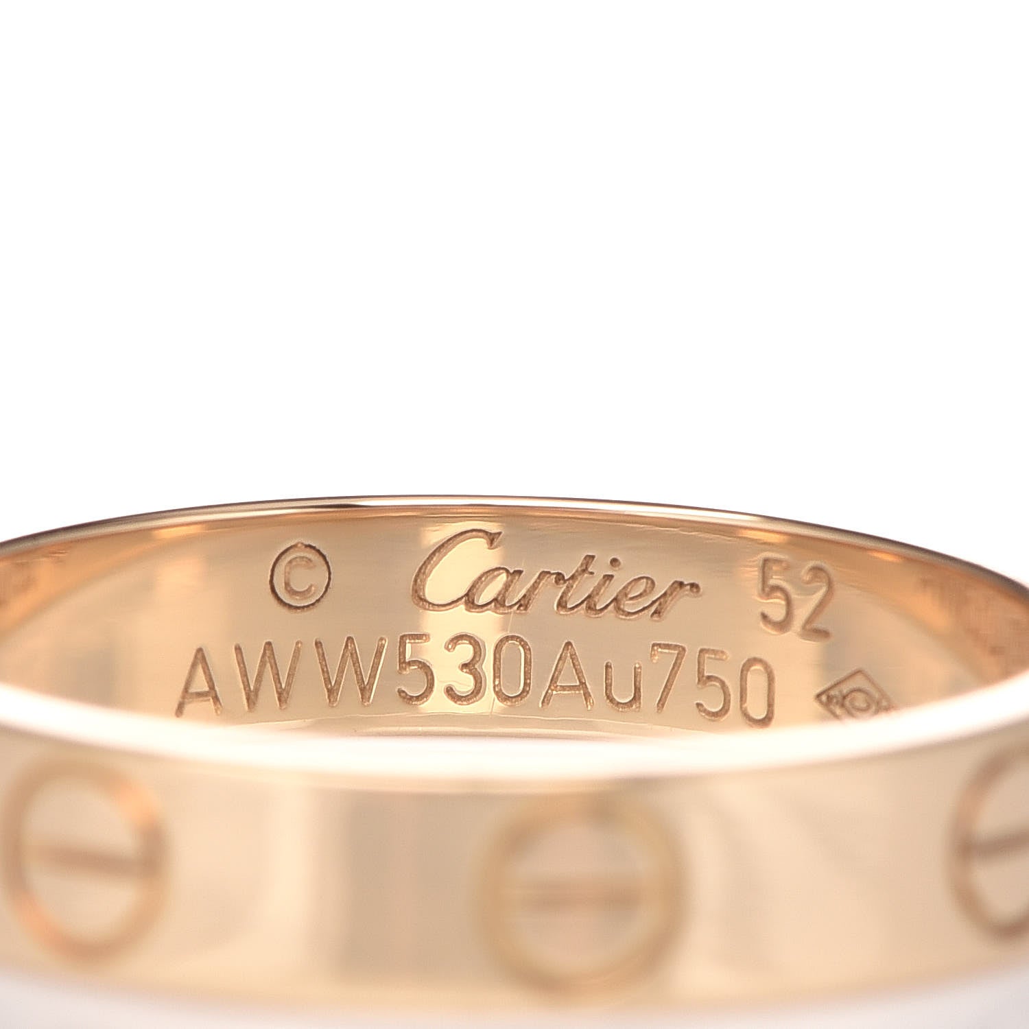 Cartier 18K Yellow Gold 3.5mm LOVE Wedding Band Ring 52 6 4 of 5