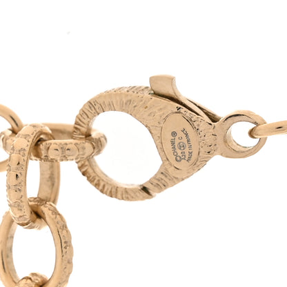 Chanel Pearl Crystal Graduated CC No.5 Perfume Bottle Flower Long Necklace Gold White 4 of 4