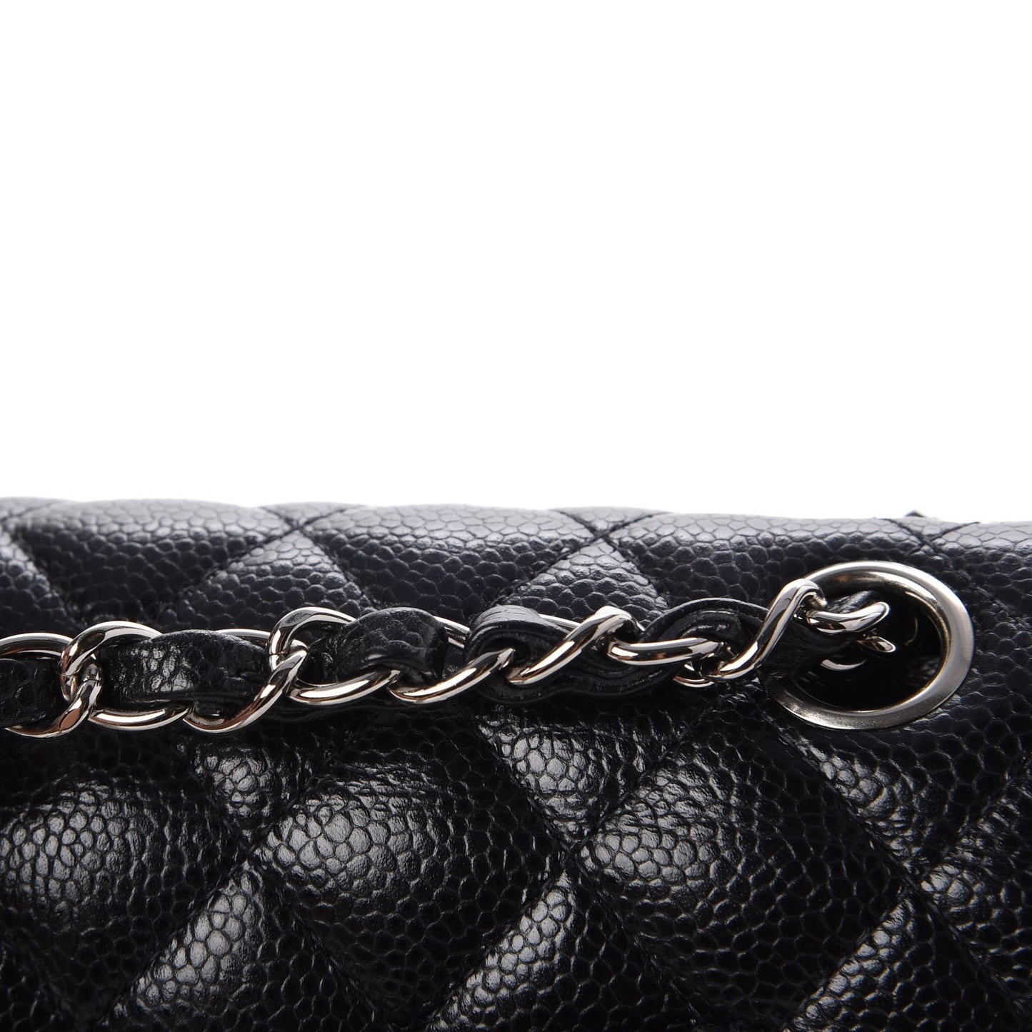 Caviar Quilted Medium Double Flap Black