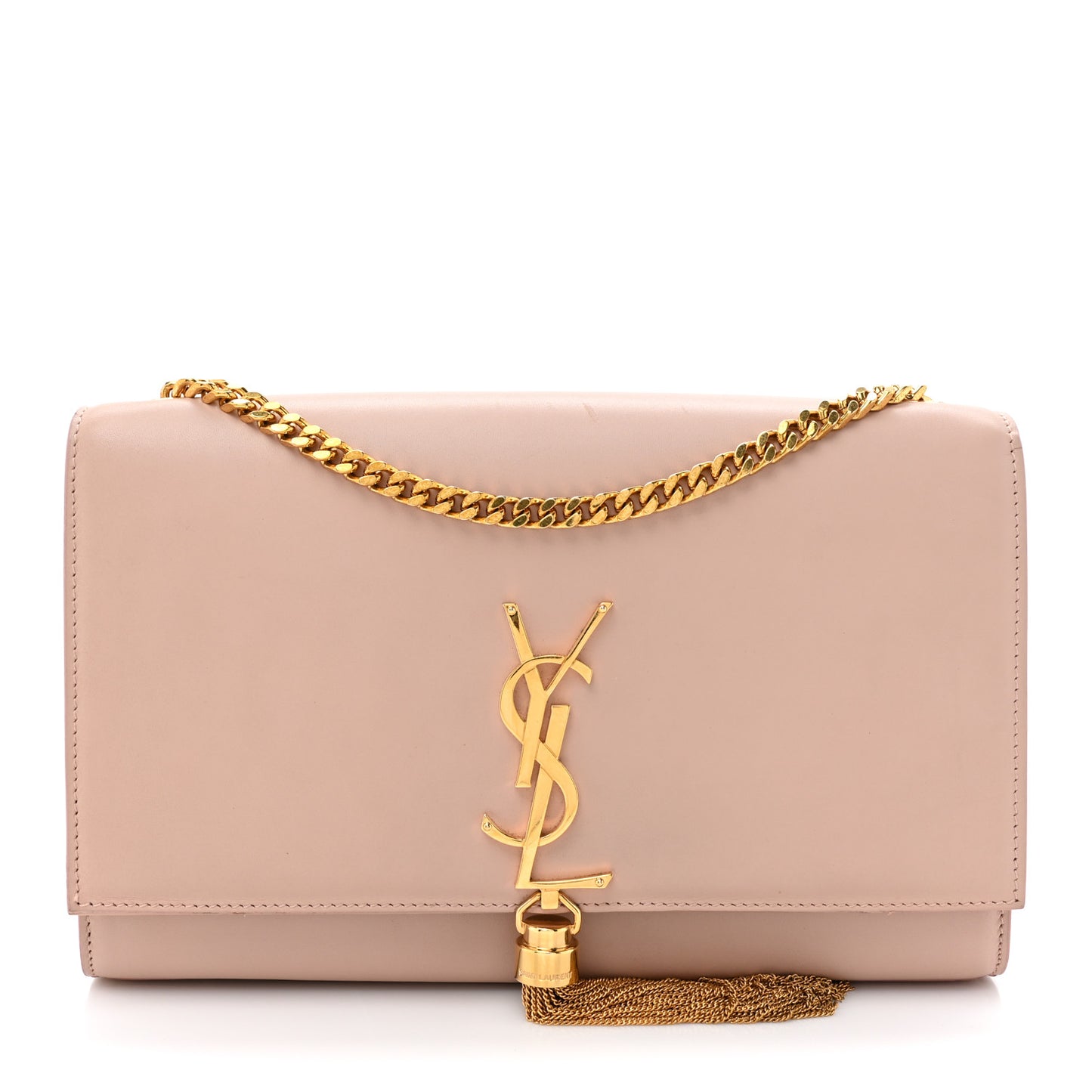 Smooth Calfskin Medium Classic Monogram Kate Tassel Satchel Pink