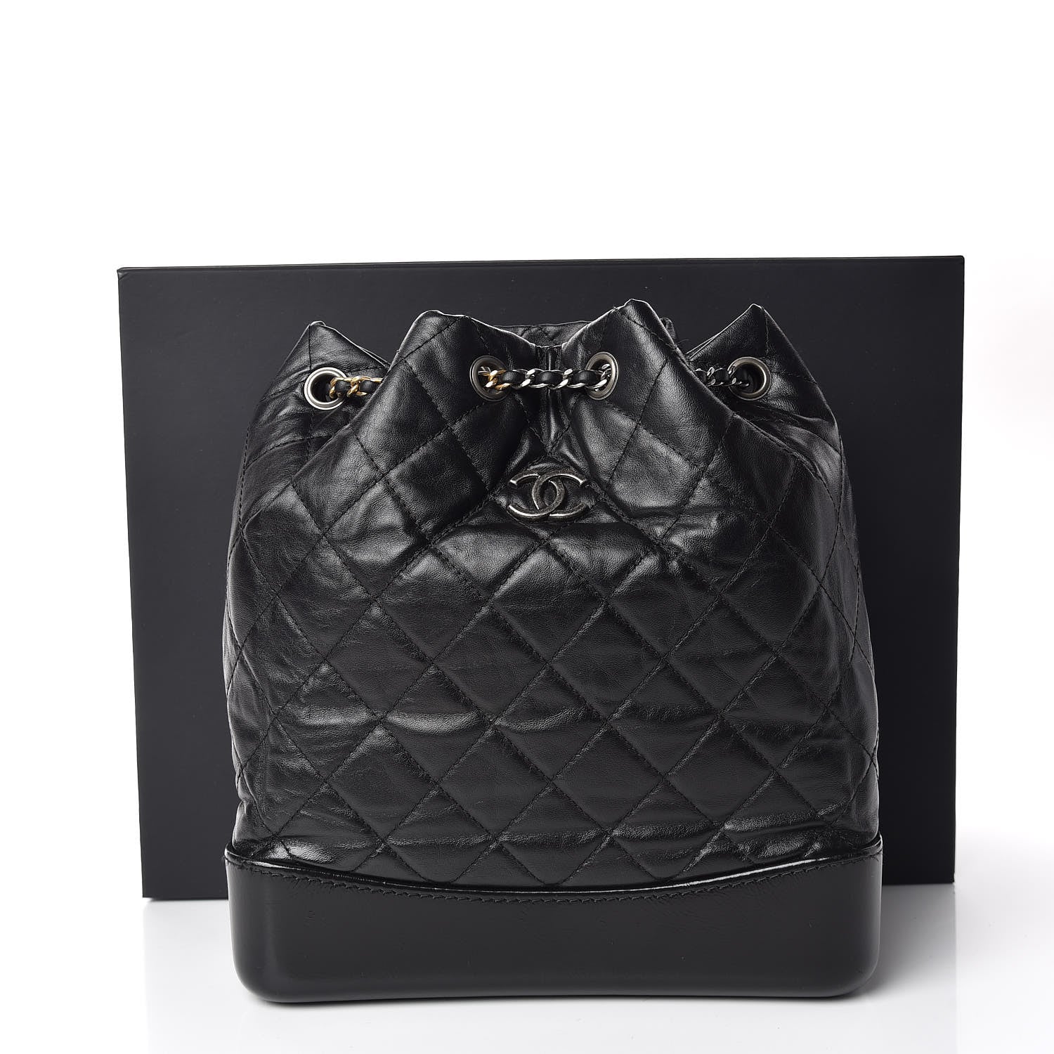 Chanel Aged Calfskin Quilted Gabrielle Backpack Black 9 of 9