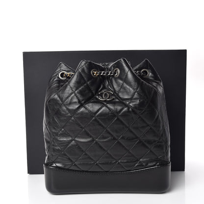 Chanel Aged Calfskin Quilted Gabrielle Backpack Black 9 of 9