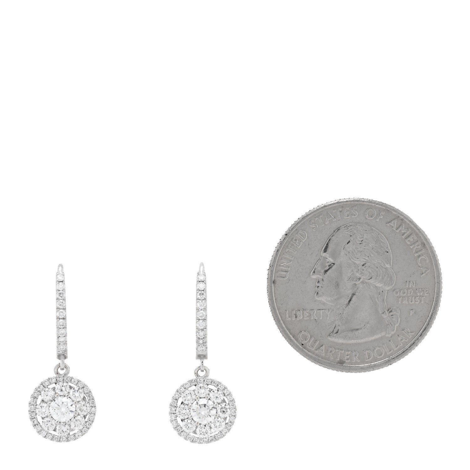 Roberto Coin 18K White Gold Diamond Drop Earrings 2 of 4