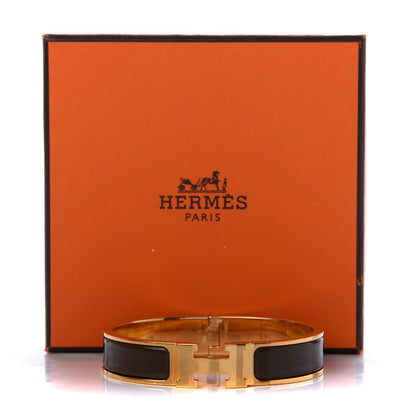 Hermes Enamel Narrow Clic Clac H Bracelet PM Cachou 6 of 6
