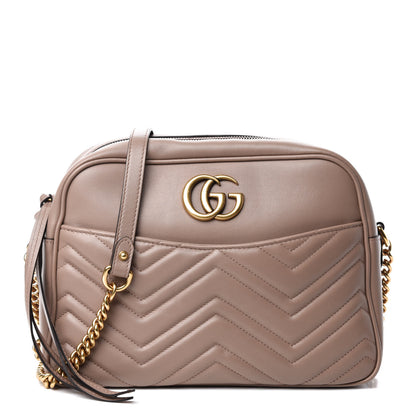 Gucci Calfskin Matelasse Medium GG Marmont Chain Shoulder Bag Porcelain Rose 1 of 12