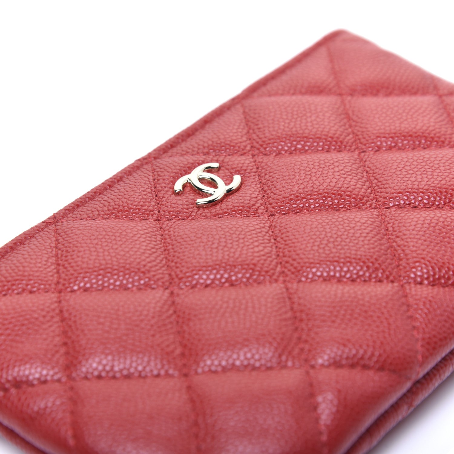 Chanel Caviar Quilted Small Cosmetic Case Red 10 of 11