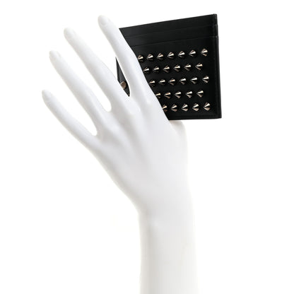 Christian Louboutin Calfskin Paris Spikes Kios Card Holder Black 2 of 6