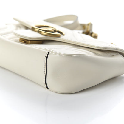 Gucci Calfskin Matelasse Mini GG Marmont Shoulder Bag White 7 of 12